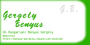 gergely benyus business card